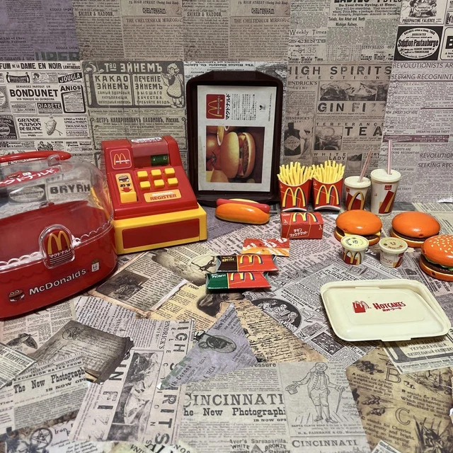 JUEGO DE HAMBURGUESAS de juguete de cocina vintage McDonalds raro