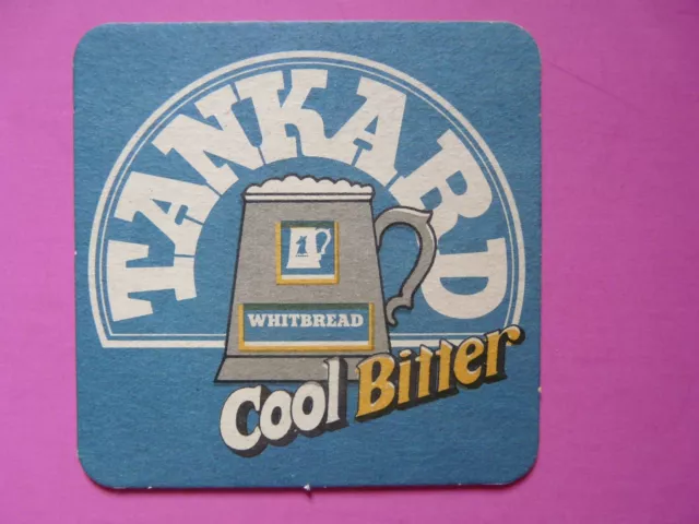 Beer Brewery Coaster: Whitebread Brewing Tankard Cool Bitter ~ Luton, ENGLAND UK