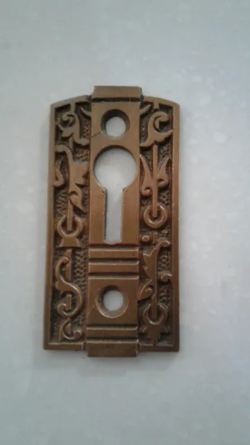 Antique Brass EastLake Design KeyHole Cover Escutcheon Vintage