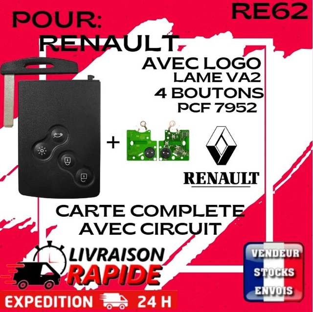 Carte Badge Vierge Main Libre Compatible Renault Mégane 2 Scénic 2 - Réf. 285970800R - Neuf