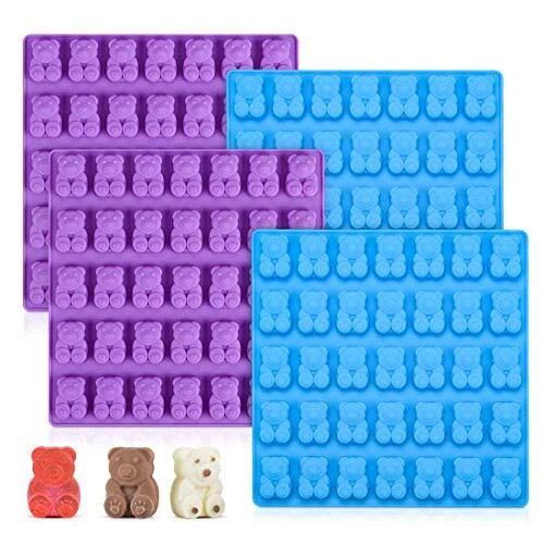 4 Pack Candy Molds Silicone Gummy Bear Molds - 1 Inch Cute Bear Chocolate Molds