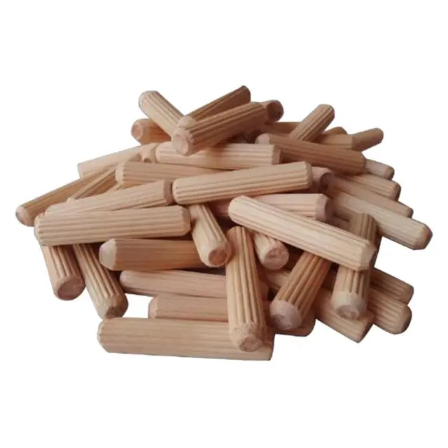 100x tiges de goujon en bois bâtons de bois dur non finis pour l'artisanat et