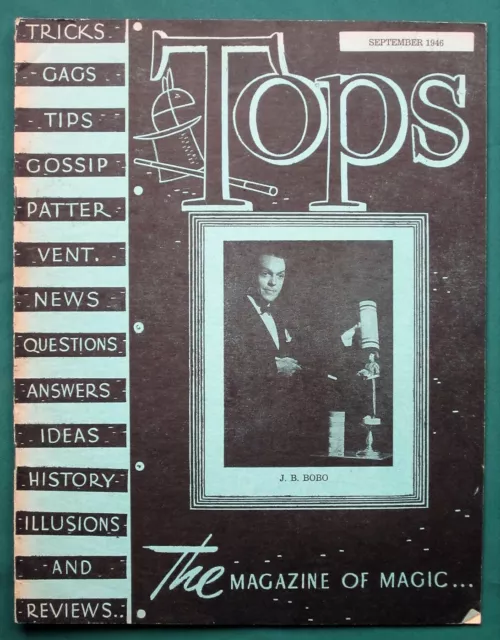TOPS - 1946 Magic Magazines w Magicians  JB Bobo  Arnold Furst & more (3 issues)