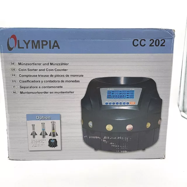 Olympia CC 202 Münzzählmaschine Euro Münzen LCD Display Münzsortierung Cash