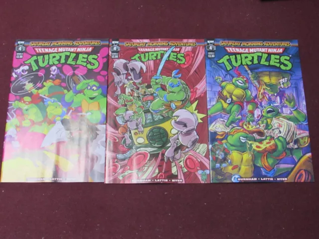 TMNT Saturday Morning Adventures #4 Lot of 3 (Standard, Cvr B, & Cvr C)