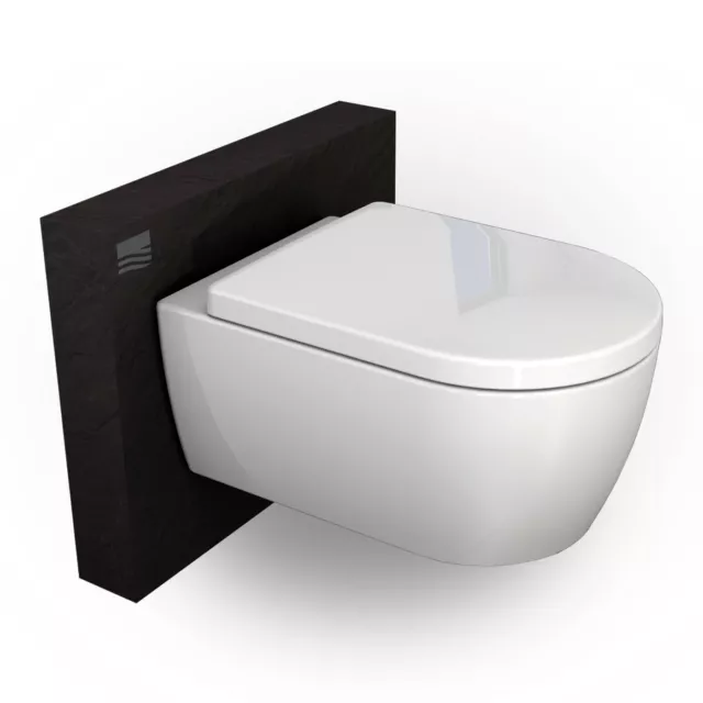 BERNSTEIN SPÜLRANDLOS Design Wand Hänge WC Toilette Tiefspüler Soft Close Sitz 2