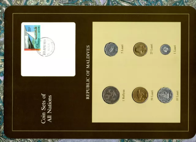 Coin Sets of All Nations Maldives 1982-1990 UNC 50 Laari 1990 10APR1991