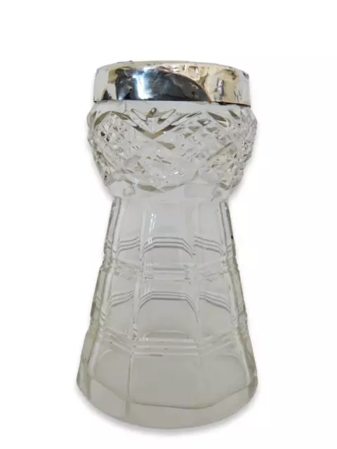 Stunning Antique Art Nouveau 1906 Sterling Solid Silver Cut Glass Flower Vase