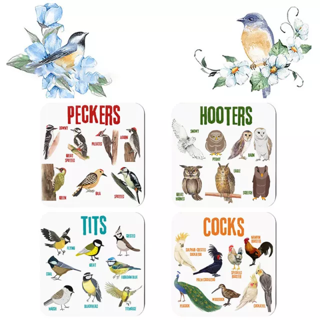 Bird Coasters Funny Bird Pun Coasters Eco-Friendly Absorbent Decorative CoasteFE