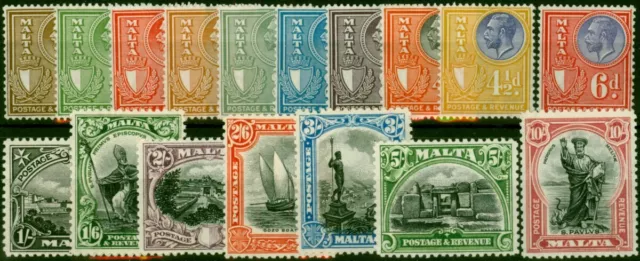 Malta 1926-27 Set of 17 SG157-172 V.F MNH
