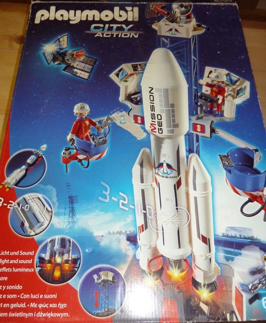 Playmobil - 6195-Weltraumrakete mit Basisstation+6196-Space Shuttle,Raumgleiter