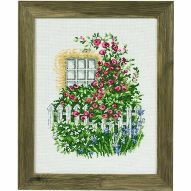 Permin 92-2138 Window Floral Embroidery Counted