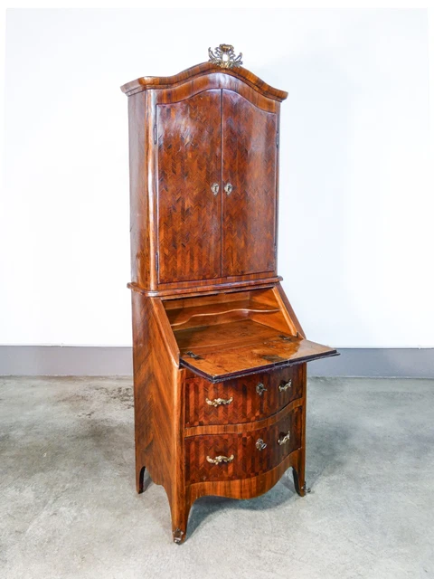 ⚜️ Antico Trumeau Secretaire Luigi Xv Originale 1700 Palissandro Bois De Rose