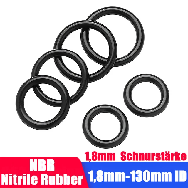 O-Ring Oring spessore cavo 1,8 mm NBR 70 anello ShoreA guarnizione anello di tenuta 1,8-130 mm