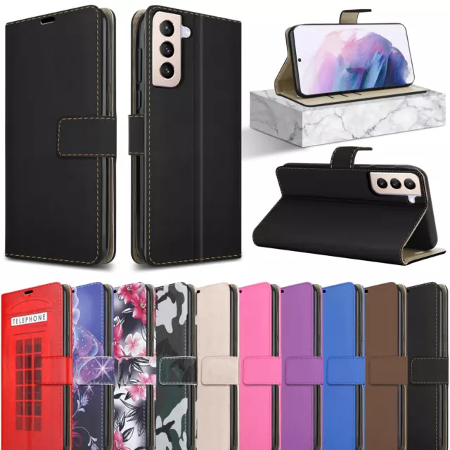 For Samsung Galaxy S22+ Plus Ultra 5G S21 FE S20 Case Leather Wallet Phone Cover