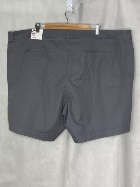 NWT Old Navy Women’s Chino Flat Front Shorts Gray Size 24 Plus 2