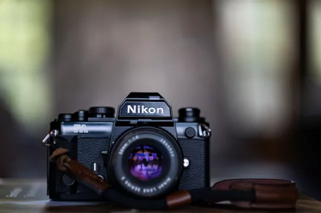 Nikon FA 35mm Film SLR Camera Black Body  with Nikkor E 50mm F/1.8 Lens