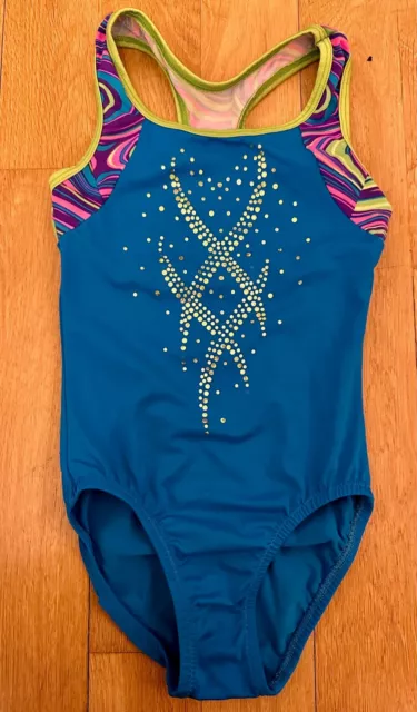 Girls Dreamlight EUC Child Medium 7-8 CM Gymnastics Leotard Leo Blue Racerback Girls Dreamlight EUC Child Medium 7-8 CM Gymnastics Leotard Leo Blue Racerback
