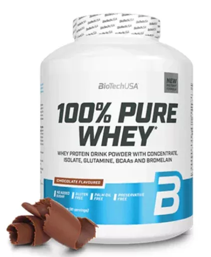 Biotech USA 100% Pure Whey 2270g Protein Pulver - Eiweiß BCAA Aminosäuren