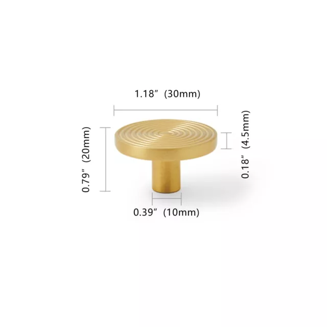 Massives Messing Fingerabdruck-Design Knöpfe Goldrunder Schrankknopf