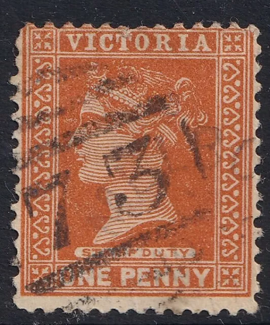 Victoria 1886-96 1d QV BARRED NUMERAL 73 *SANDRIDGE* *POSTMARK* Australia