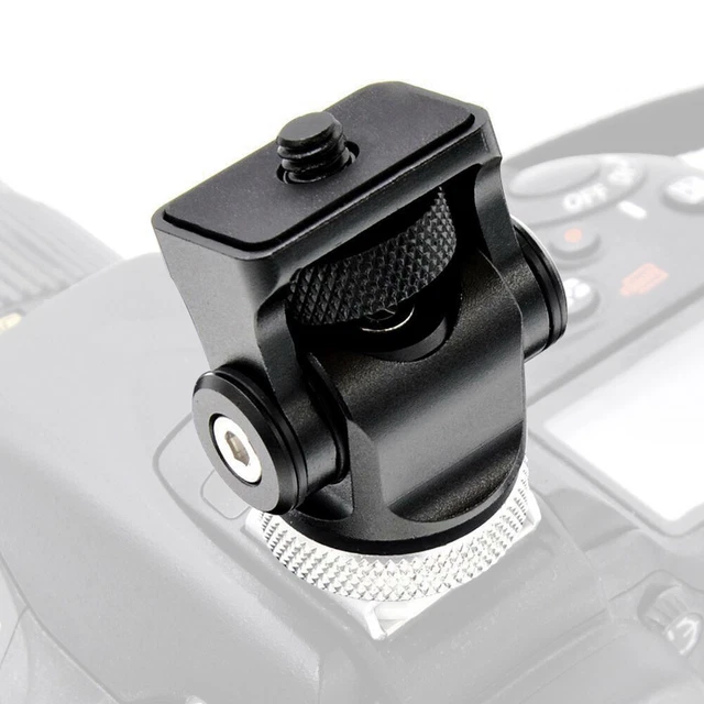 Mini hot shoe montaggio monitor flash supporto microfono staffa con 1/4 di vite una gallina