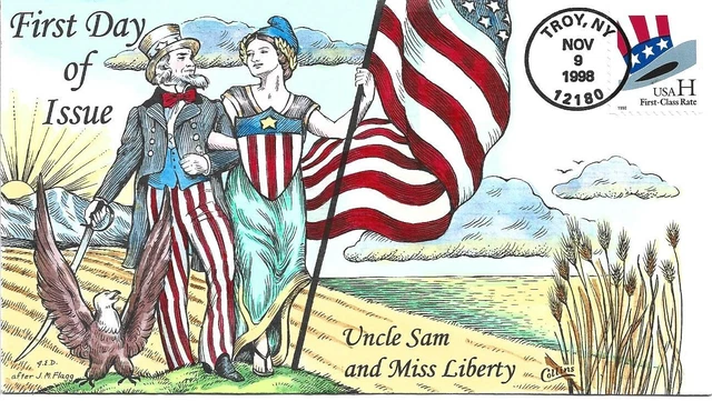 3260 Uncle Sam Hat Fdc - Collins Hand Painted Cachet