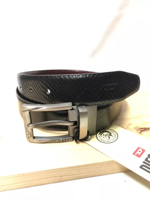 Mens Diesel Leather Belt 36 To 38 Waist Nw(dv04726)) Black Reversible