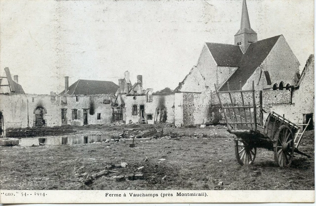 Ww1 // Cpa / Guerre Militaire // Ferme A Vauchamps Pres De Montmirail