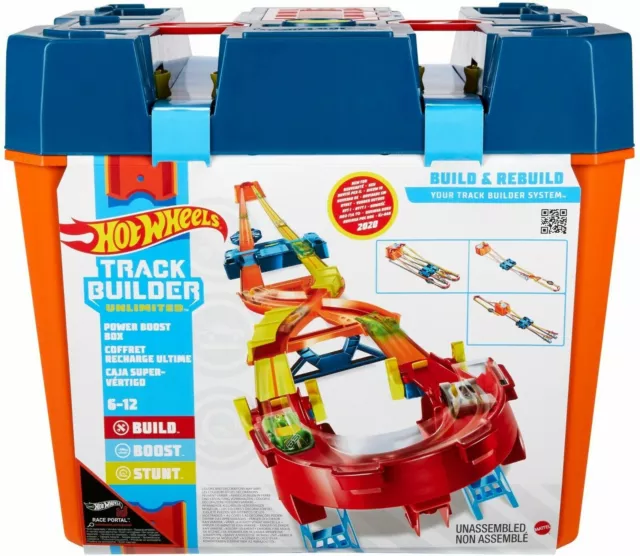 Hot Wheels GNJ01 Track Builder Unlimited Power Boost Box id Enhanced Play Set