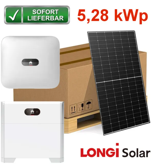5,28 kWp Photovoltaikanlage mit Speicher Solaranlage Komplettpaket Hybrid PV