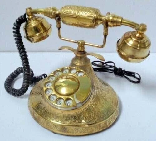 Teléfono Antiguo Victoriano Náutico Giratorio Latón Coleccionables Teléfono