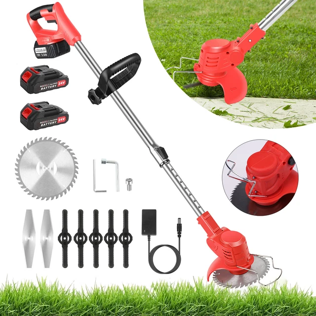 Decespugliatore A Batteria 21V 3-in-1 - Con 2 Batterie 2Ah, Lama Metallo E Asta Telescopica, Verde - Foto 2