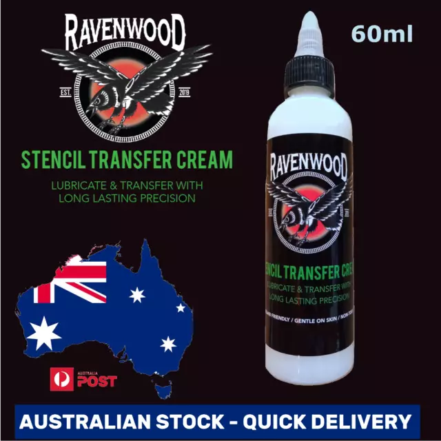 RAVENWOOD Stencil Transfer Stuff Tattoo Cream Liquid VEGAN 60ml Bottle AU STOCK