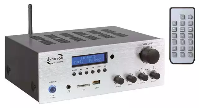 Kompakter Hifi Amp Dynavox VT-80 MK mit Bluetooth, SD-Einschub, FM-Radio & FB