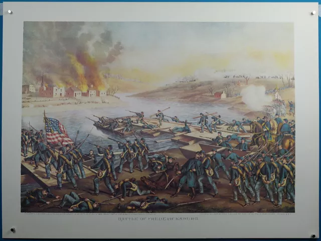 Battles of the Civil War "Battle of Fredericksburg" Kurz & Allison Lithograph