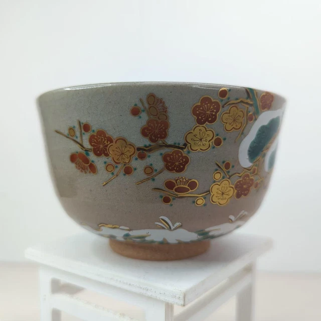 Kyoto Ware/Tea Utensils/Matcha Bowl /Mandarin Duck/Bamboo And Plum/Gold