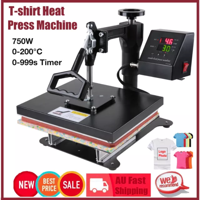 High Pressure Dual display Digital Manual T-Shirt Heat Press Machine AU Plug