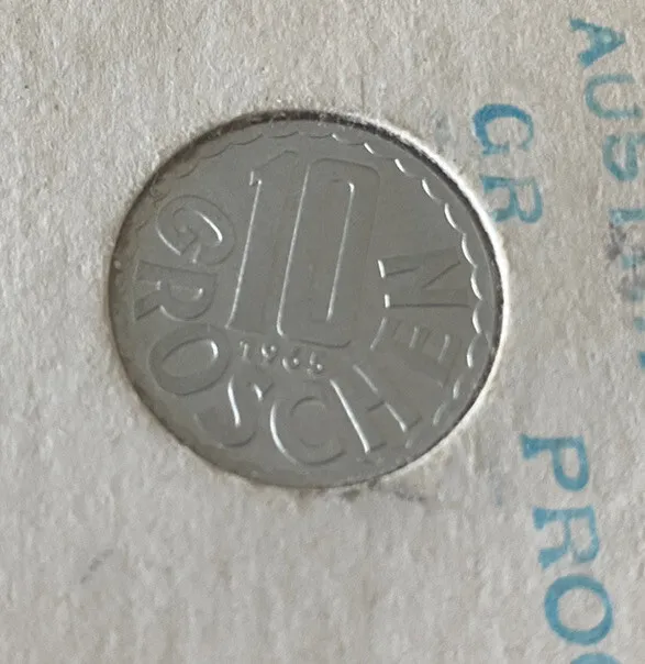 Austria 1965 10 Groschen Eagle Proof Coin 2