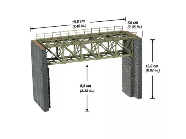 NOCH 67010 Stahl-Brücke mit Brückenköpfen Laser-Cut Bausatz Spur H0