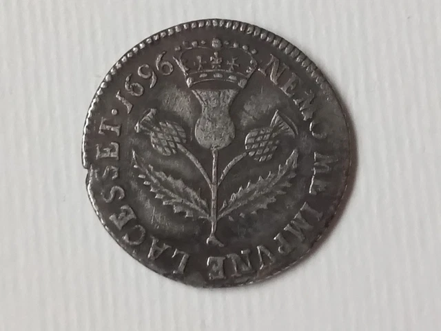 A147 - Scotland William II (III) Silver 5 Shillings. 1696. A147 - Scotland William II (III) Silver 5 Shillings. 1696.