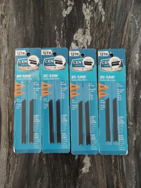 4 pc Century Drill & Tool 06872 Universal Shank Carbon Alloy Jig Saw Blade, 12TR