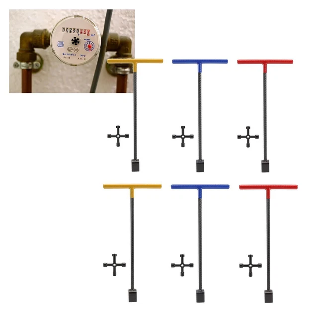 WATER METER KEY Water Main Shutoff Tool T Handle for Curb Main Faucet