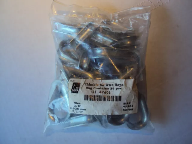 Bag of 25p Tie Down Thimble for Wire Rope dde 3/8"  4FA61