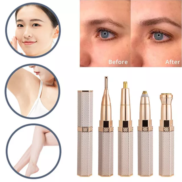 4 in 1 Electric Painless Facial Hair Remover Epilator Nose Bikini Hair Trimmer♡