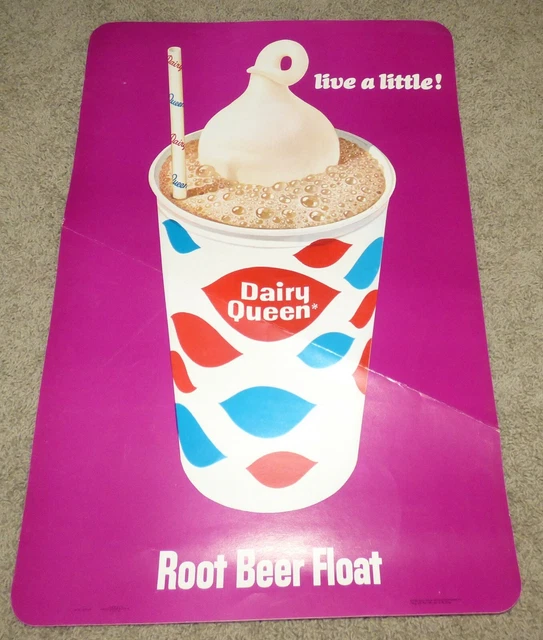 VINTAGE 1966 DAIRY Queen Store POS Advertising Sign Poster Root Beer