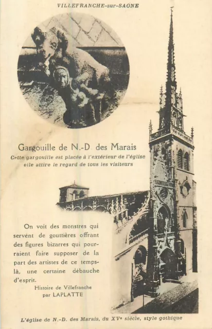69 Villefranche Eglise Notre-Dame Des Marais Et Gargouille