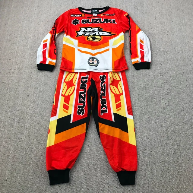 Vintage Travis Pastrana Kids Pajama Set Boys 6 Red No Fear MOTO Racing Suzuki