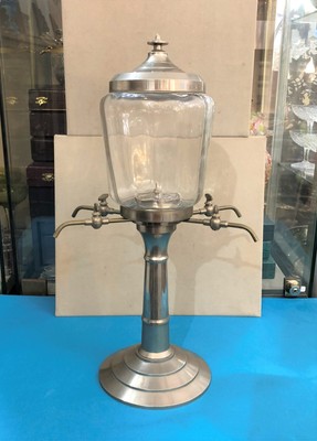 FONTAINE à whisky absinthe verre et étain parfait état 
