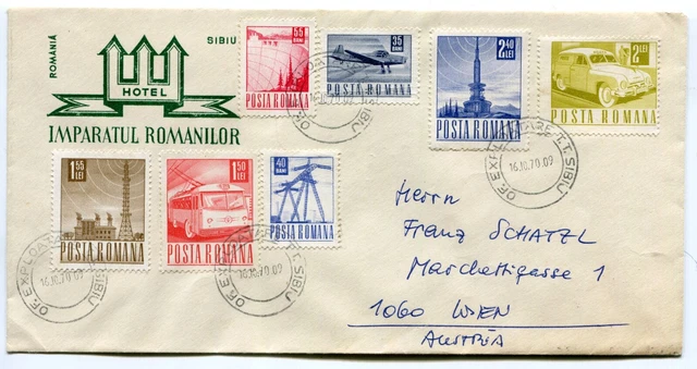 Romania 1970  SIBIU Hotel "Imparatul Romanilor" attractive cover to Austria